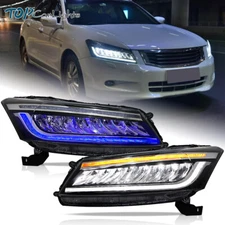 VLAND Full LED Headlights For 2008-2012 Honda Accord 8th Gen With Blue Animation