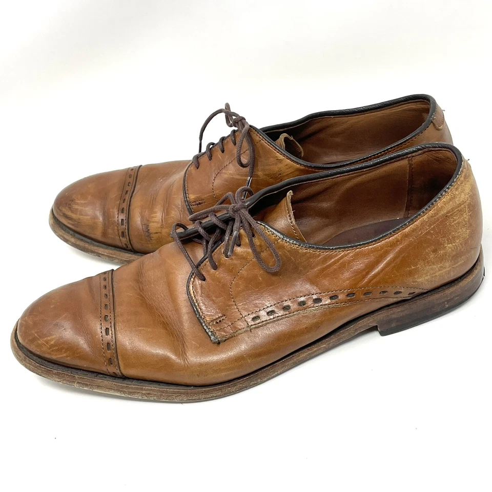 Zapato de vestir Allen Edmonds Madison Ave marrón tostado británico puntera Oxford talla 10,5 D Foto 4 de 4