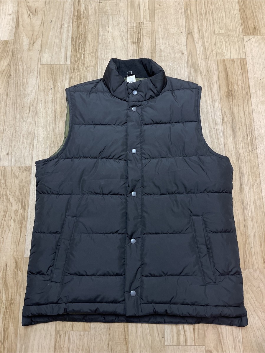 GAP UPCYCLED PUFFER VEST Men's Black with Pockets Water Resistant