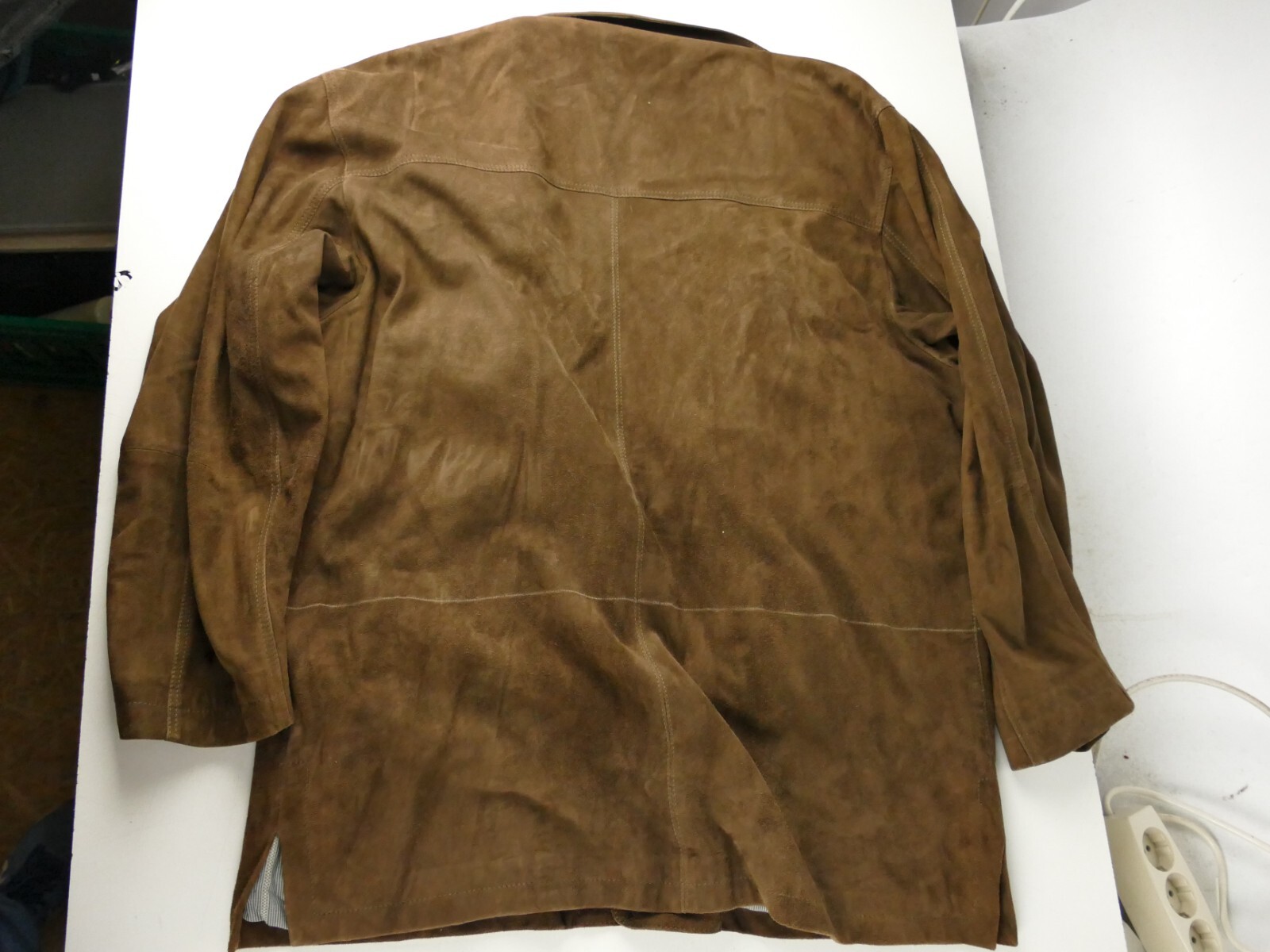 FILA Giacca di pelle lunga airone Peacoat pelle nabuk marrone tg.52 usata poco RT 1771