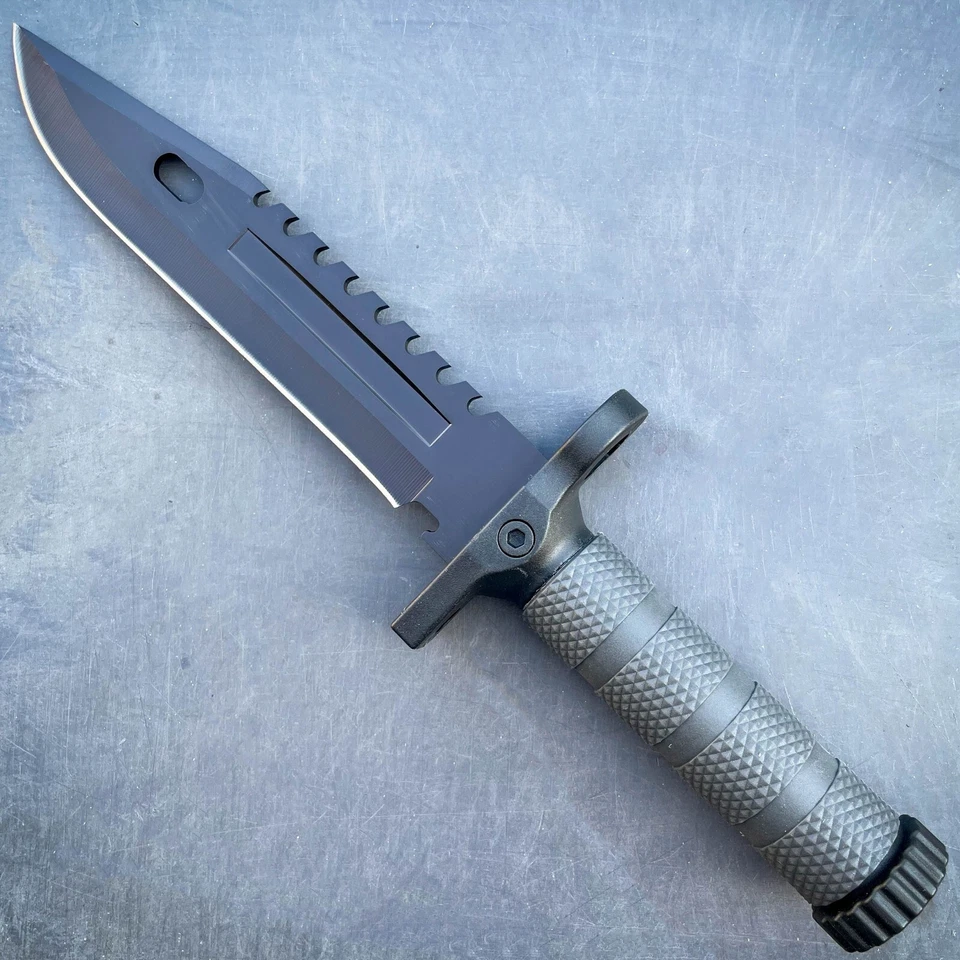 Cuchillo de supervivencia militar táctico de caza de 12,5" HOJA FIJA del ejército con iniciador de fuego Foto 3 de 4