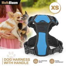 Adjustable Reflective Pet Dog Harness w/ Handle Control No Pull Blue Dogs Vest