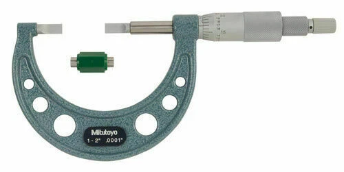 Mitutoyo 122-126 Outside Blade Micrometer, Hardened Steel 1-2 in