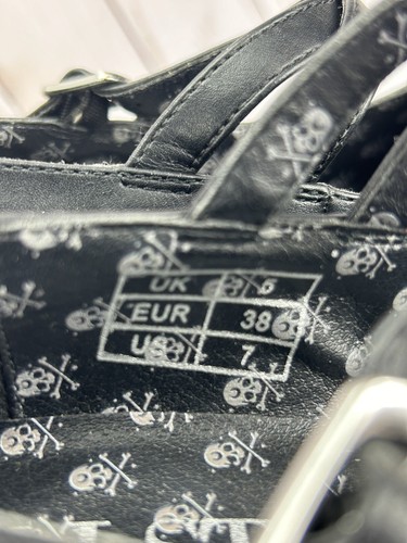 Killstar Resurrect Lunar Doll Mary Jane Shoes Platform Black Leather Womens Sz 7 - 第 9/12 張圖片