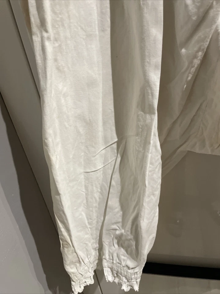 ancienne grande culotte fendue broderie en Coton - Photo 3/4