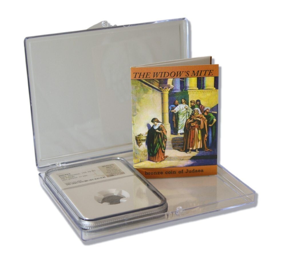 Widows Mite NGC Certified *PREMIUM GRADE* Judean Prutah 103-76 BC w/ BOX and COA