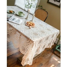 Rectangle Hollow Out Tablecloth Tablewear Party Dining Table Cloth Cover Decor
