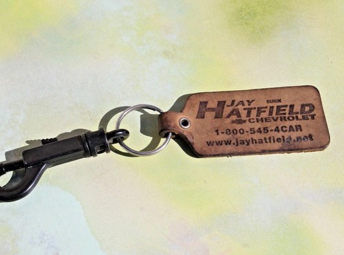 Leather Jay Hatfield Chevrolet Buick Keychain with extra Clip FREE SHIP!