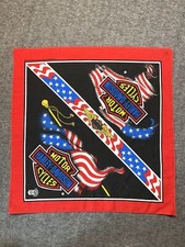 Vintage Official Harley Davidson Red Double American Flag Bandana USA Made