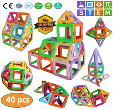 40 Pcs Learning Tiles Building Blocks Kids Toys Gifts For Boy Girls 3-9 Year Old