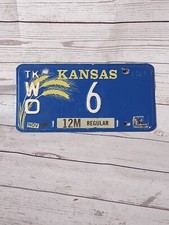 1980 Kansas Truck License Plate Single Digit 6  Low Number Wheat Design 