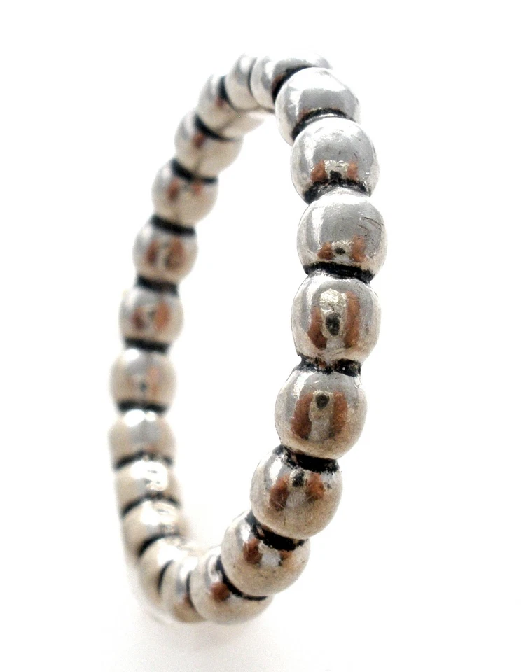 Pandora Sterling Silver Bead Ring String of Beads Size 5 Stackable Jewelry ALE - Image 2 of 4