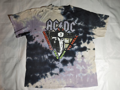 Modern AC/DC Tie Dye 1979 Highway To Hell Tour T-shirt Size XL | eBay