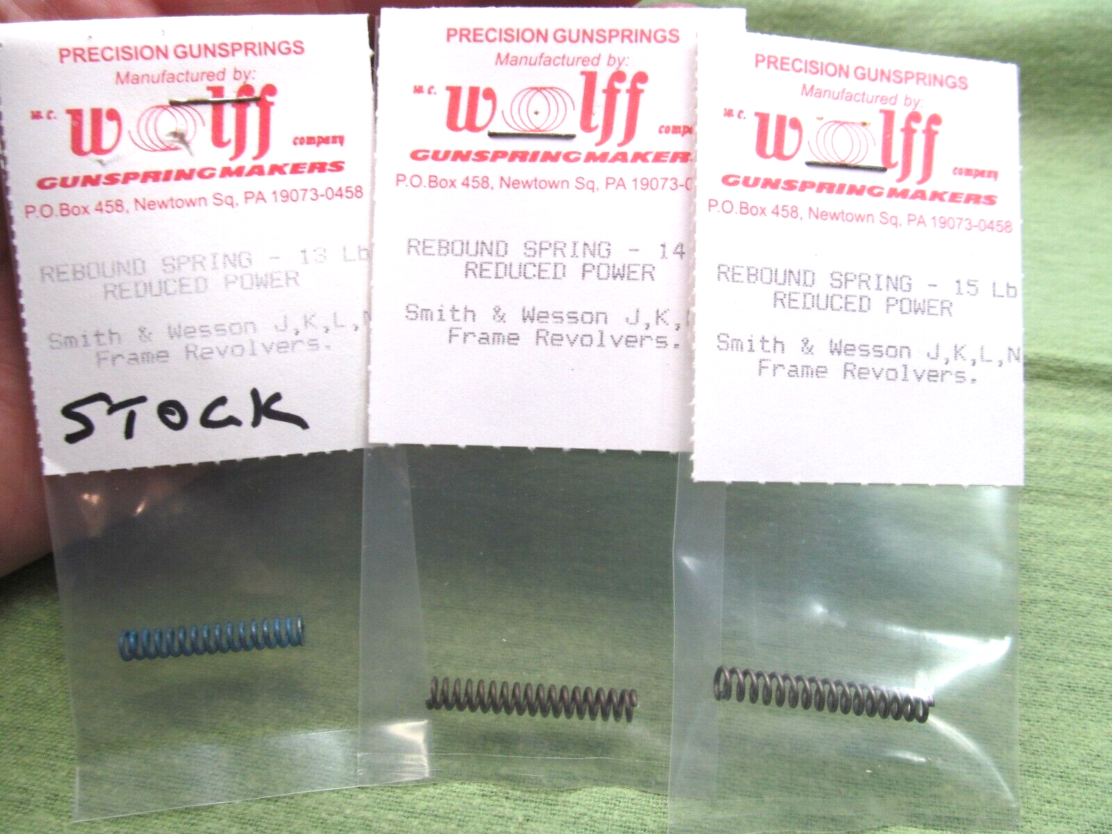 Revolver Safety Spring PAIR of Wolff Reduced Pressure Rebound Springs for a Smith & Wesson ...