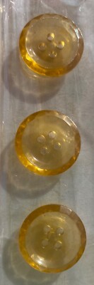 3 klare Harzknöpfe mit gelber Hauenschale geformt 22mm
