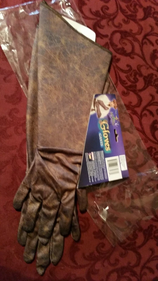 Forum Novedades Adulto Talla Héroe Cuero Marrón Look Disfraz Guante Guantes Foto 4 de 4