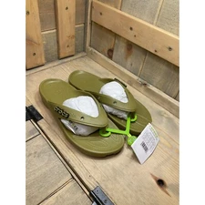 NEW Crocs Unisex Mens 8/Womens 10 Olive Aloe Classic All Terrain Thong FlipFlops