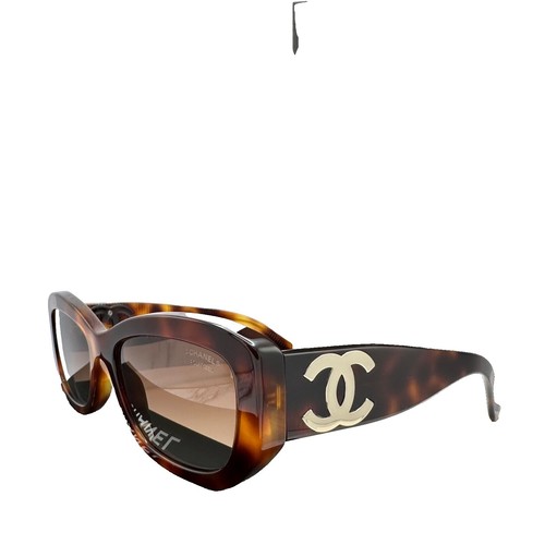 CHANEL ブラウン スクエア サングラス 4092-B ヴィンテージ CHANEL Luxury Rimless Sunglasses Women's 4092-B Designer Gold CC