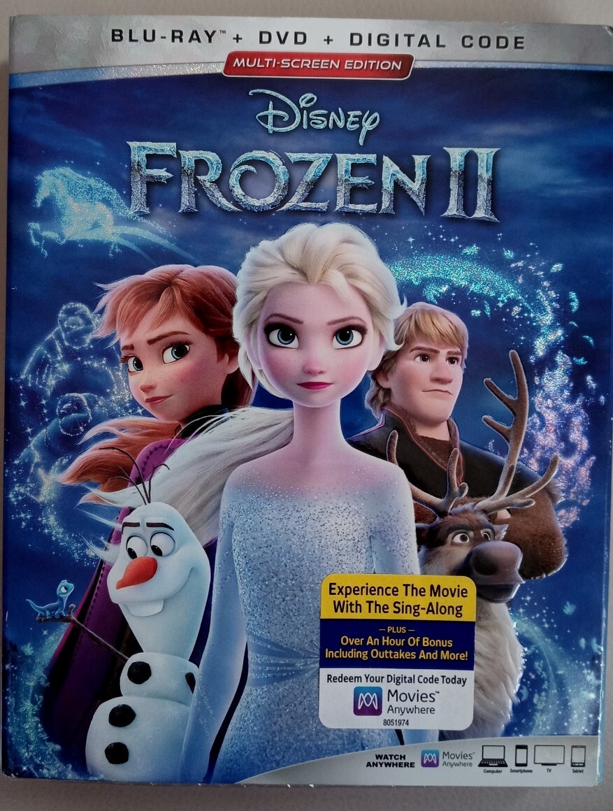 Frozen II Disney Blu ray, DVD, Digital New with Slipcover Free