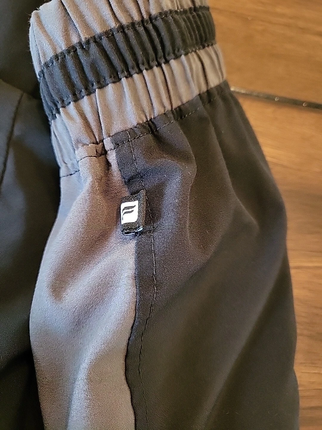 fabletics joggers gray stripe pants