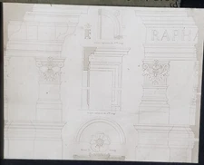 Elevation Details, Palazzo Della Cance... Rome, Italy, Magic Lantern Glass Slide
