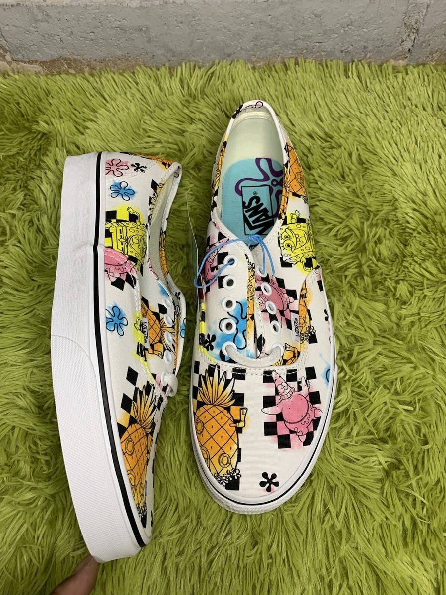New Vans x Spongebob Authentic Shoes Sneakers White (VN0A5HZSZAS)