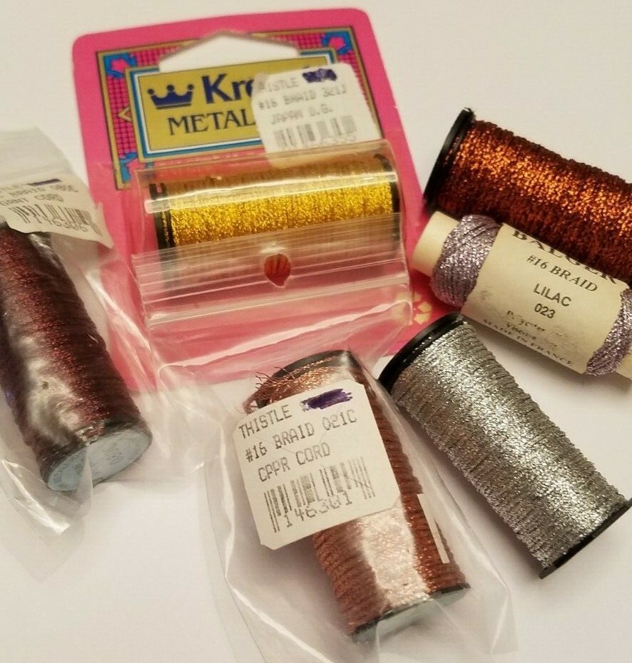 K② Kreinik Medium #16 Braid YOU CHOOSE YOUR COLORS Polyester Metallic