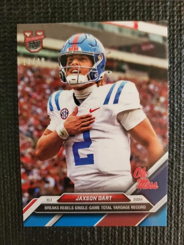 Jaxson Dart Ole Miss 2024 Bowman U Now Football Card 37 Blue Parallel 17/49