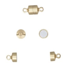 Clasp, Magnetic, 10 Gold Plated Brass 8x6x5mm Barrel Small But Very Strong