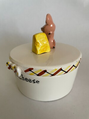 Vintage Holt Howard 1958 STINKY CHEESE Ceramic Lidded Container
