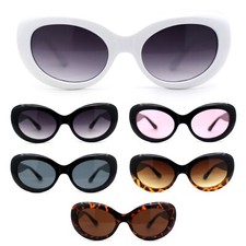 Womens Mod Plastic Rounded Cat Eye Retro Sunglasses