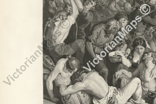 Death of Nelson Trafalgar Battle antique print Sharpe Maclise 1875 art poster - Picture 4 of 15