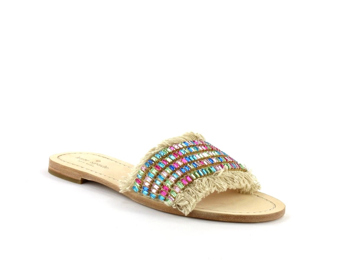Kate Spade New York Solaina Slide Natural Canvas Raffia Multi