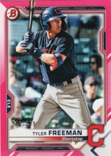TYLER FREEMAN 2021 BOWMAN FUCHSIA PINK BORDER /299 ROOKIE PROSPECT CARD # BP-119