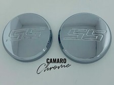 CAMARO CHROME SHOCK TOWER CAPS "SS" ENGRAVED (2 pc.) 2010-2015 CHEVROLET CAMARO