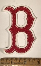 Boston Red Sox B Logo Patch Sew On MLB Baseball 2.5” x 4”