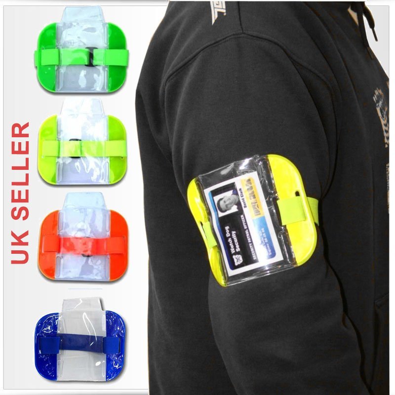 High Visibility Security Arm Band ID Badge Card Holder SIA Armband eBay