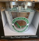 Philadelphia Eagles RETRO KELLY 绿色礼品桶套装带眼镜、杯垫 全新带标签
