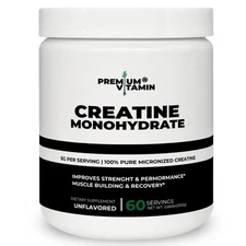 Creatine Monohydrate Powder Muscle gain (Micronized) 5g per serv 300g Unflavored