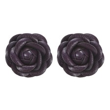 2 Paar Deko Clips f&uuml;r Lederschuhe, rosa Blume lila