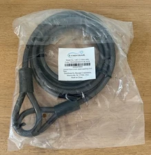 Lumintrail 12MM 10FT Heavy Duty Security Cable, Vinyl Coated Braided Steel BLACK