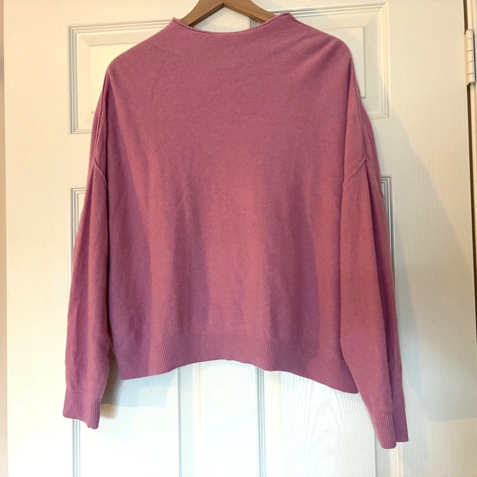 Anthropologie Pilcro Alani Cashmere Mock-Neck Sweater in Ballerina Pink, Size XL - Image 3 of 4