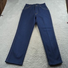 VTG Lee Riders Jeans Womens 14 Blue Dark Wash Stretch Denim Hemmed Made in USA