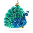 Chic Peacock Blown Glass Ornament