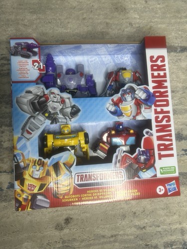 Hasbro Transformers Heroes vs Villains 4-Pack Transforming Figures Ages 3+