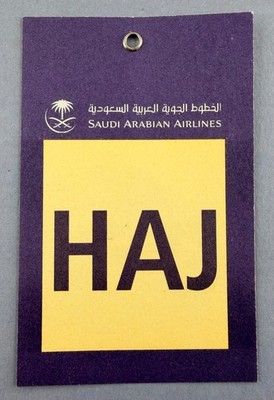 Saudi Arabian Airlines HAJ Airline Gepäckanhänger Vintage Gepäckaufkleber Tasche Saudia