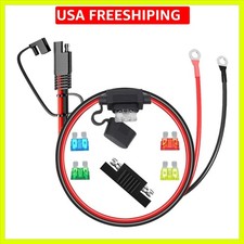 2 FT SAE Connector 10AWG Pure Copper SAE Extension Cable to Ring Terminal, 10...