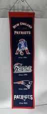 New England Patriots Winning Streak Wool Pennant Heritage Banner 31” X 8”