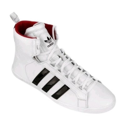 Adidas Originals Women s Sz 9 High Top Sneakers White Black Patent Leather Retro