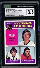 197 5-76 TOPPS #210 74-75 SCORING LEADERS ORR/ESPOSUTI/DIONNE GRADED CGC 3.5